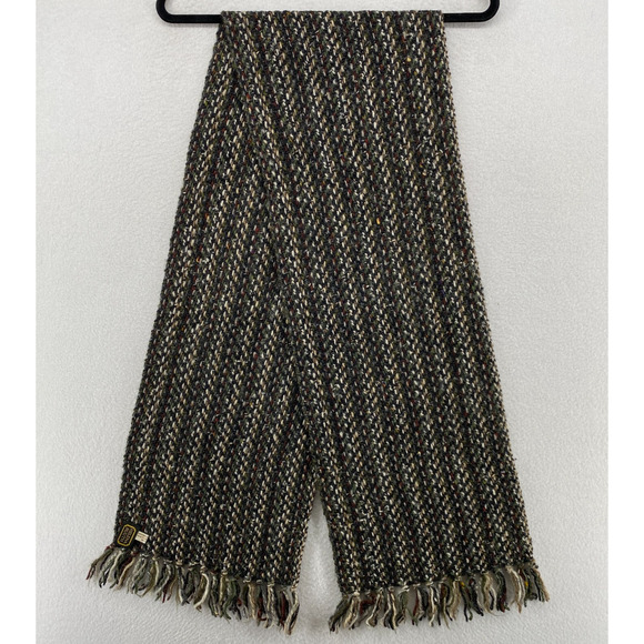 HELENA RUUTH Scarf Womens Wool Blanket Striped Handmade Ireland Vtg 11 x 64 - Picture 2 of 10